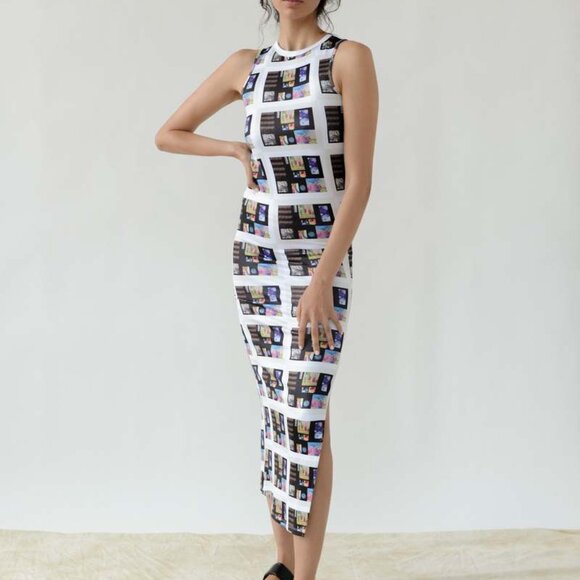 Rationalle Copa Maxi Dress in Moments Tile Print - Size M - Picture 1 of 4